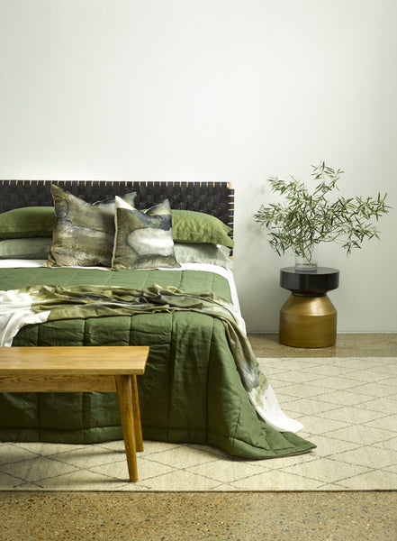 Forest Green Linen Quilt
