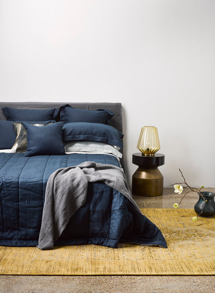Navy Linen Quilt