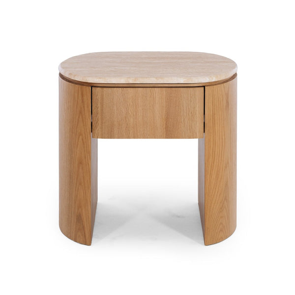 Thread Design Eden Drawer Bedside with travertine top
