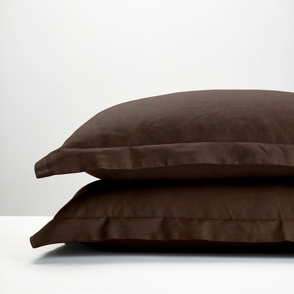 Thread Design Chocolate Linen Pillowcases