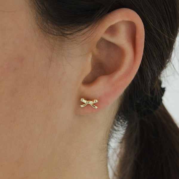 Sophie Bow Studs in Gold image 2