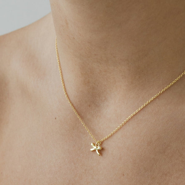 Sophie Bow Necklace in Gold image 2