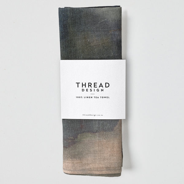 Thread Design Cosmic Ocean Linen Tea Towel Elements of Nature collection