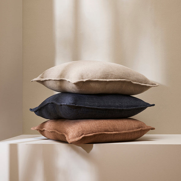 Baya Flaxmill Cushion in Thunder dark blue navy image 2
