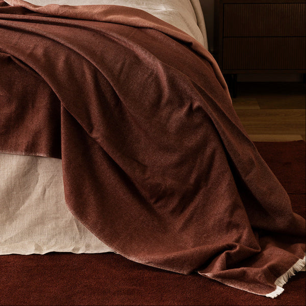 Langford Ecru Throw - Raisin