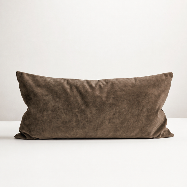 Thread Design Mocha Velvet Lumbar Cushion