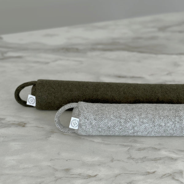 Thread Design Felted Wool Draught Stopper - Olive