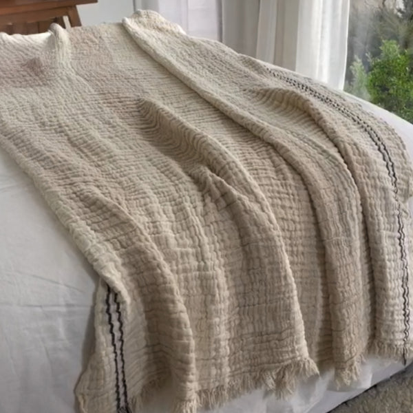 Loomwares Tulle Linen Throw Blanket