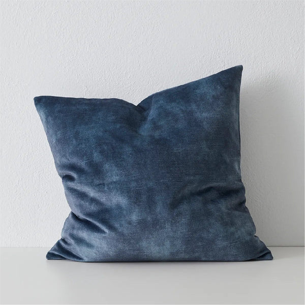 Velvet Cushion in Atlantic blue navy 50x50