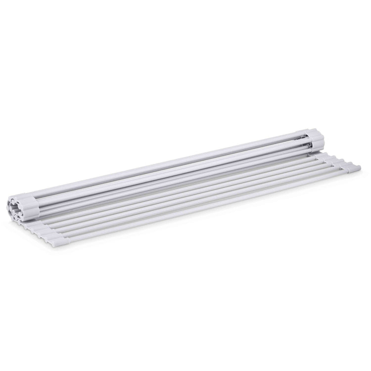 Designstuff Silicone Fold Dish Drying Rack White Thread Design