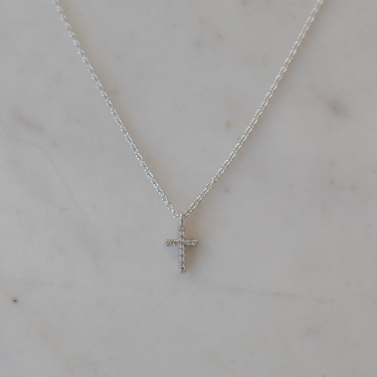 Silver cross necklace nz online