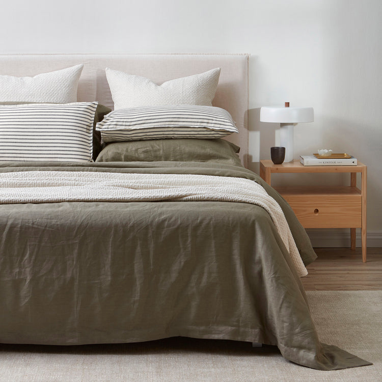 Thread Design Olive Linen Duvet Cover