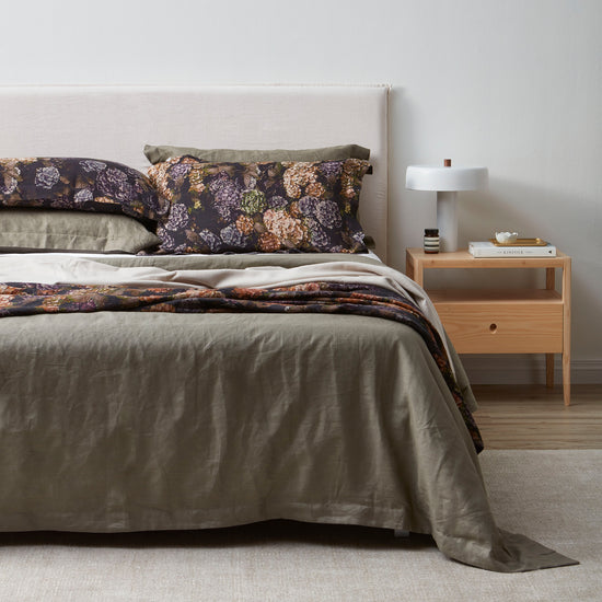 Thread Design Olive Linen Duvet Cover