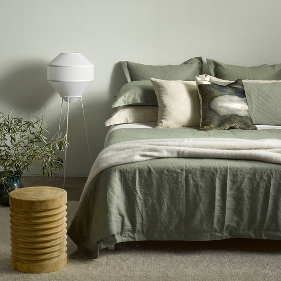 Thread Design Olive Linen Duvet Cover